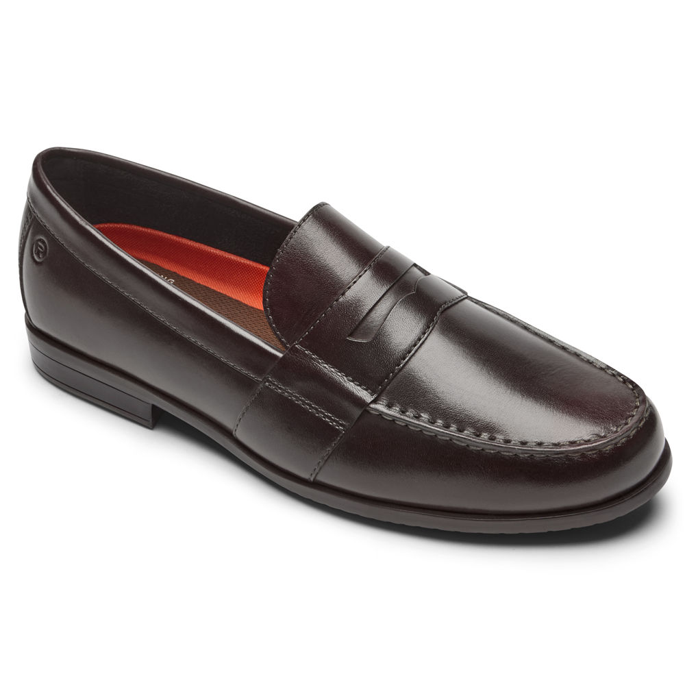 Rockport Mens Loafers Dark Brown - Classic Lite 2 Penny - UK 217-WXGZNY